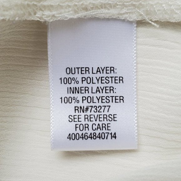 Candie's Cream Layered Chevron Lace Layered Sleeveless Top, Size L - Picture 9 of 10